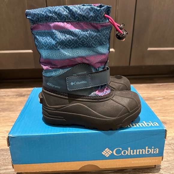 Columbia girls powderbug forty print snow boot with extra insert - Picture 2 of 7